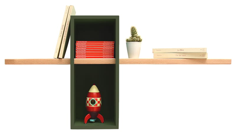 Furniture - Bookcases & Bookshelves - Max Shelf wood green - Compagnie - Olive green - Beechwood, Painted MDF