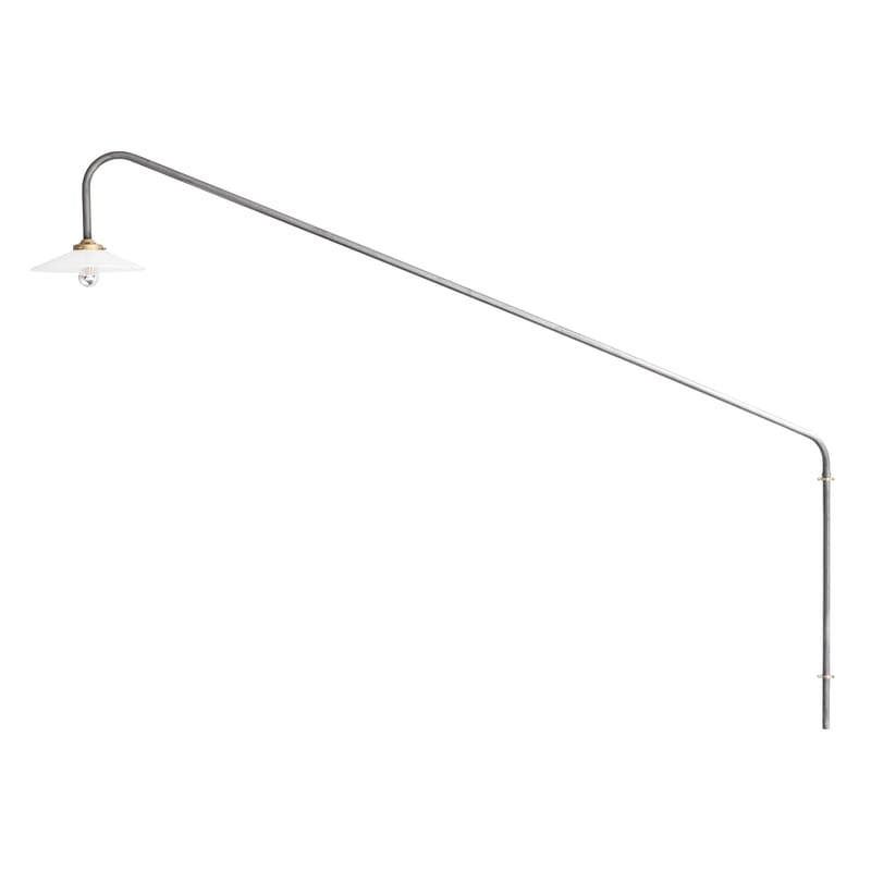 Lighting - Wall Lights - Hanging Lamp n°1 Wall light with plug grey metal / H 140 x L 175 cm - valerie objects - Natural steel - Glass, Steel