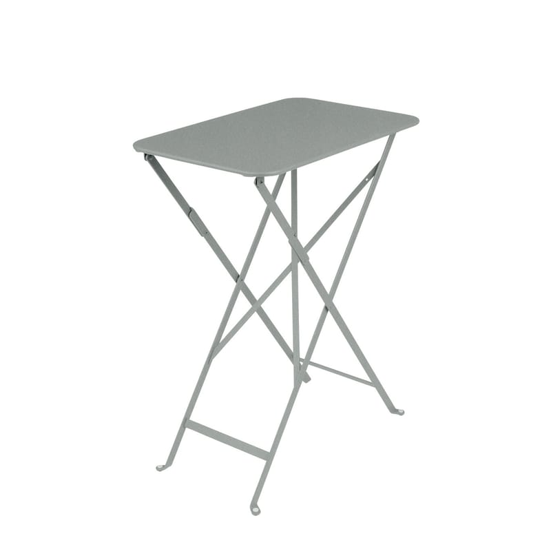 Outdoor - Garden Tables - Bistro Foldable table metal grey / 57 x 37 cm - Steel / 2 people - Fermob - Lapilli grey - Lacquered steel