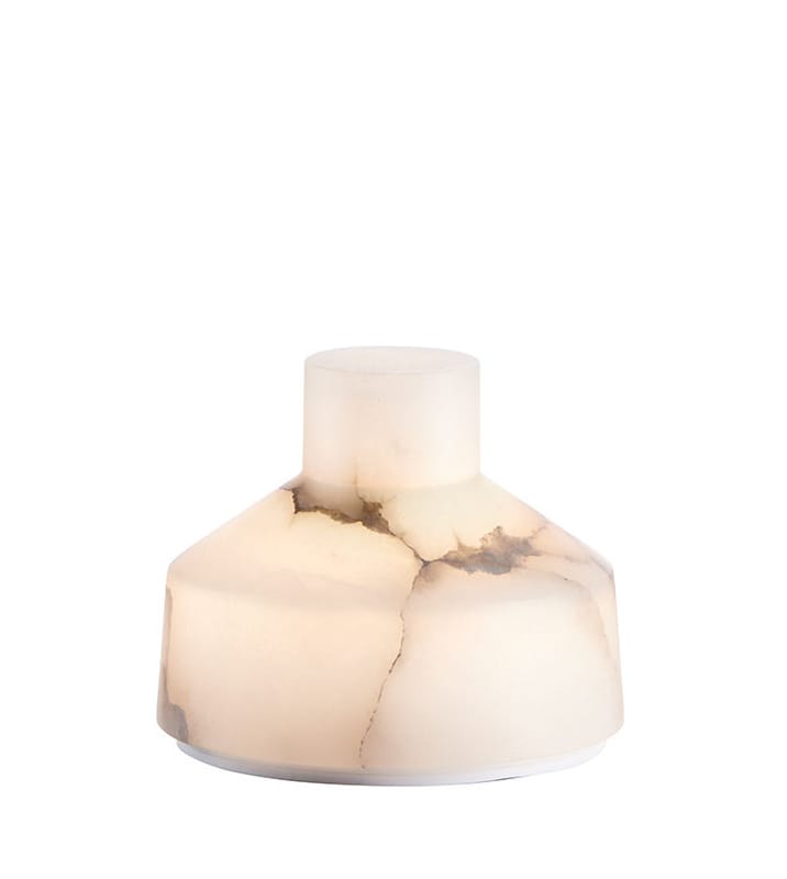 Leuchten - Außenleuchten - Kabellose, wiederaufladbare Außenlampe Alabast Small LED stein weiß / H 11 cm - Alabaster - Carpyen - H 11 cm / Weiß - Alabaster