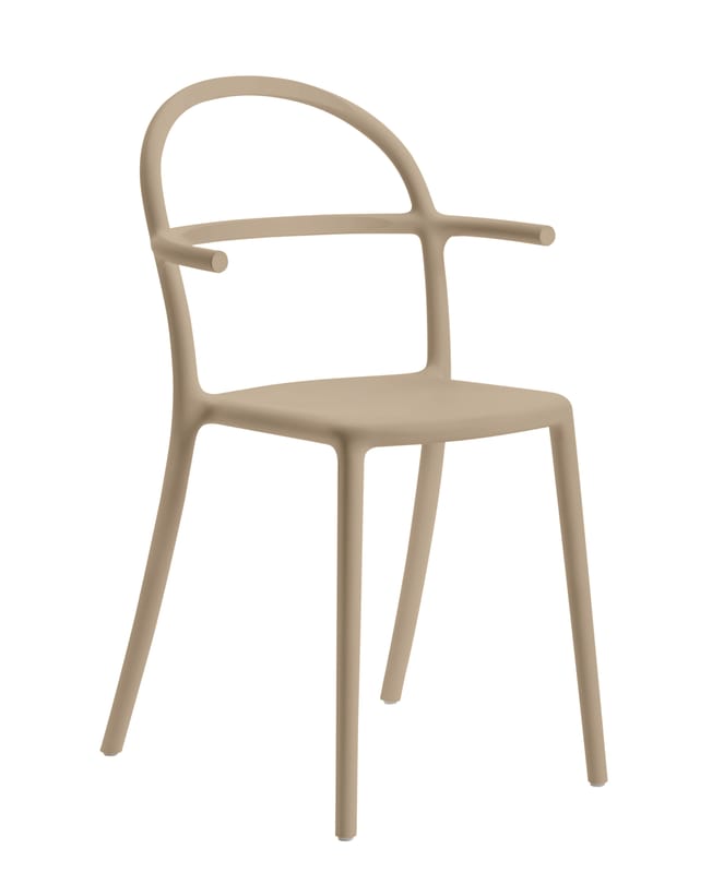 Furniture - Chairs - Generic C Stackable armchair plastic material beige / Polypropylene - Kartell - Turtledove - Polypropylene