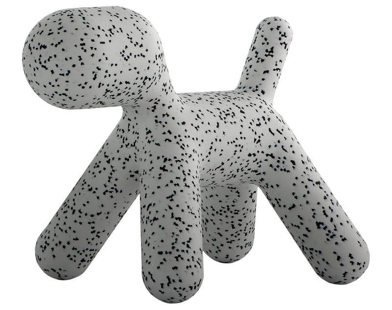 Möbel - Möbel für Kinder - Dekoration Puppy Large plastikmaterial weiß / Large - L 69 cm - Magis - Weiß / mit schwarzen Flecken - rotationsgeformtes Polyäthylen