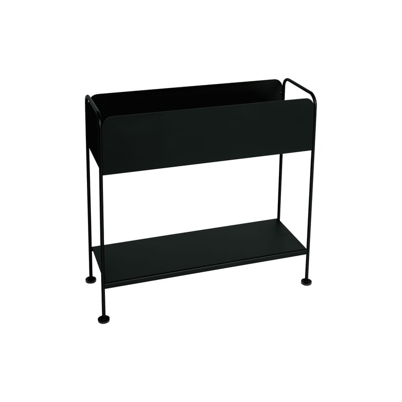 Furniture - Kids Furniture - Picolino Flower-pot holder metal black / Storage - Metal / L 66 x H 63 cm - Fermob - Liquorice - Steel