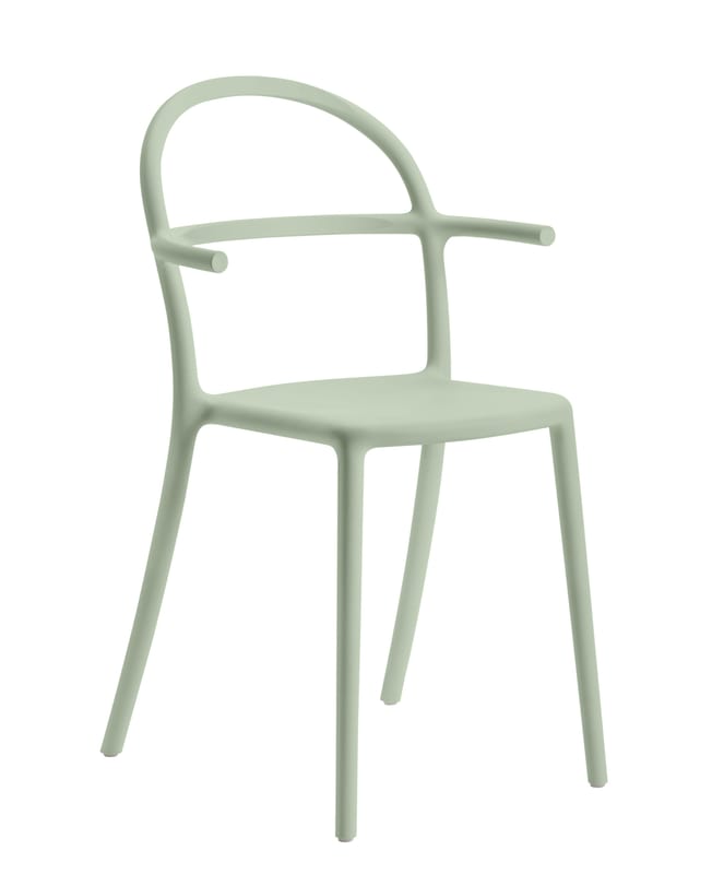 Furniture - Chairs - Generic C Stackable armchair plastic material green / Polypropylene - Kartell - Sage green - Polypropylene