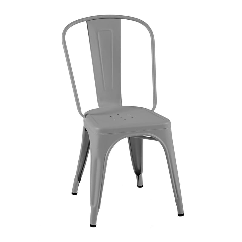 Furniture - Chairs - A Outdoor Stacking chair metal grey / Stainless Steel Colour - For outdoor use - Tolix - Mouse Grey (fine matt texture) - Lacquered stainless steel