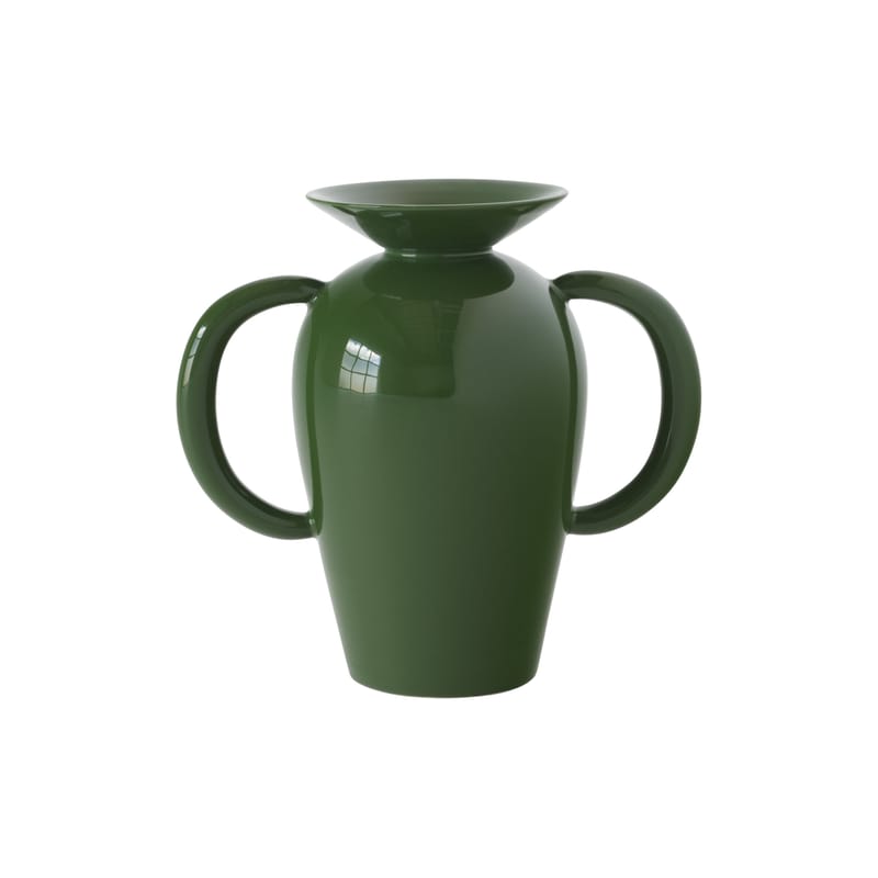 Decoration - Vases - Momento JH41 Vase ceramic green / Jaime Hayon - L 31.8 x H 30 cm - &tradition - Emerald green - Glazed ceramic