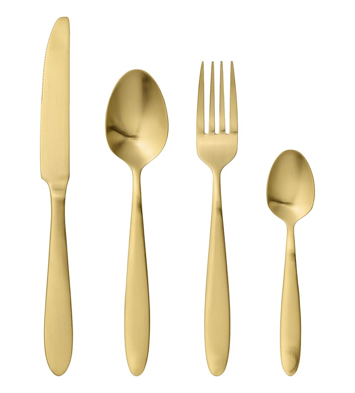 Tableware - Cutlery -  Cutlery set gold metal 4 pieces - Bloomingville - Gold - Stainless steel