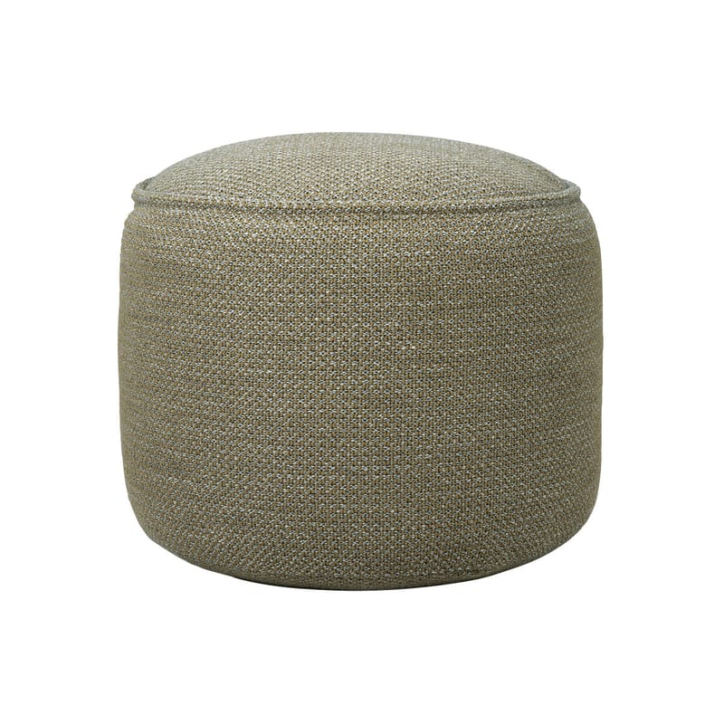 Furniture - Poufs & Floor Cushions - Donut Outdoor Pouf textile brown grey / Ø 50 cm - Ethnicraft - Mocha - Foam, Polypropylene fabric