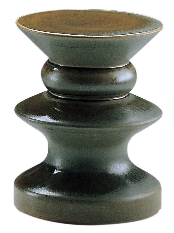 Furniture - Coffee Tables - Teti End table ceramic green - Zanotta - Green - Yellow - Enamelled sandstone