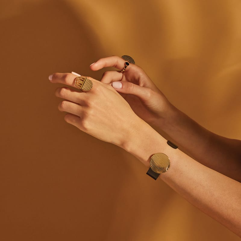 Steel watch new arrivals gold ring