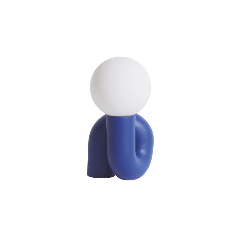 Luminaire - Lampes de table - Lampe de table Neotenic LED Petite céramique bleu / L 18 x H 26 cm - Petite Friture - Bleu (mat) - Céramique, Verre soufflé bouche