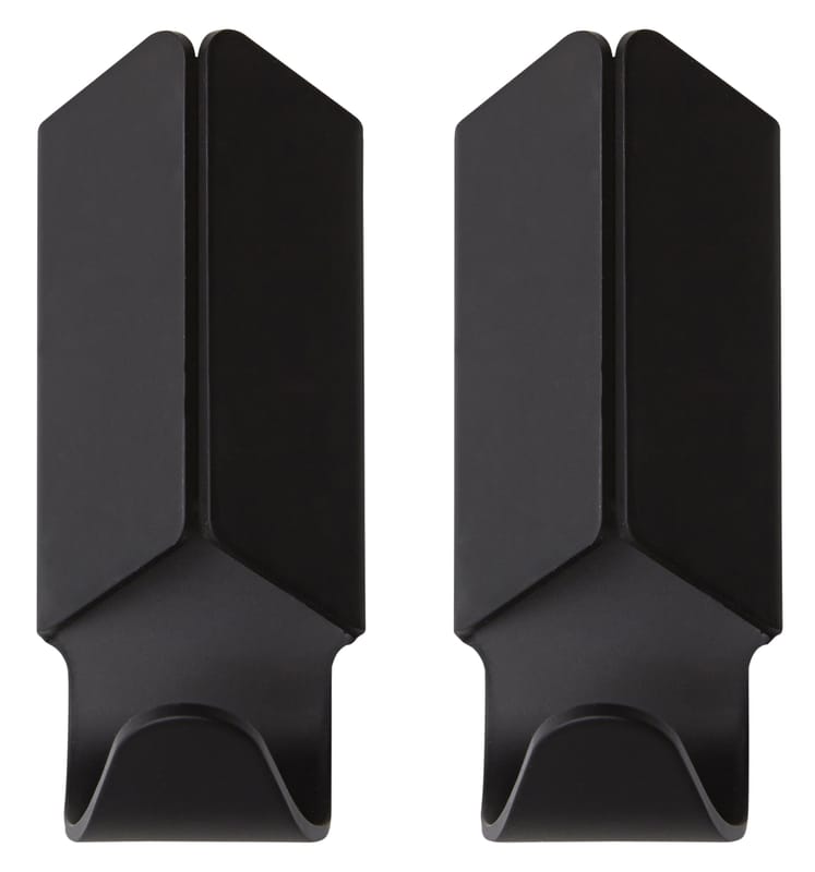 Furniture - Coat Racks & Pegs - Volet Hook metal black Set of 2 - Hay - Black - Anodized aluminium