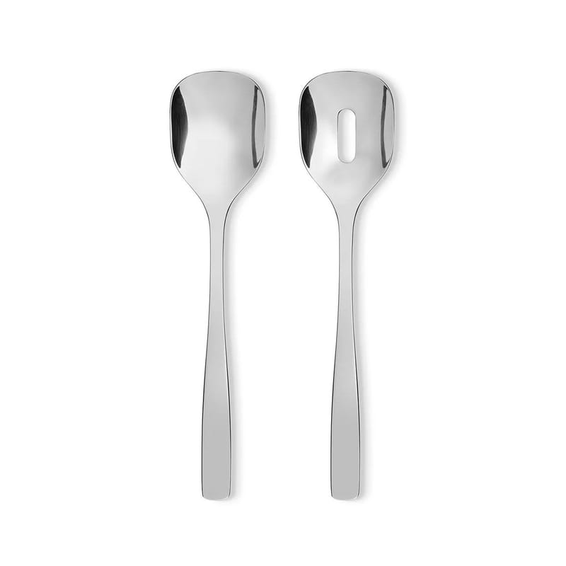 Alessi KnifeForkSpoon Salad servers glossy steel Made In Design UK