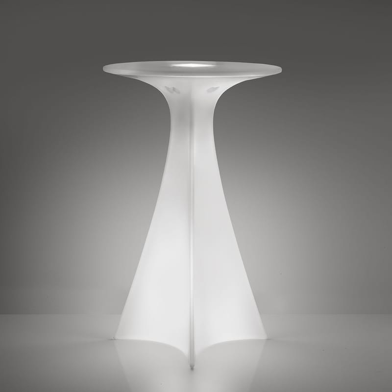 Furniture - High Tables - Jet Luminous high table plastic material white / Ø 62 x H 100 cm - Slide - White - recyclable polyethylene