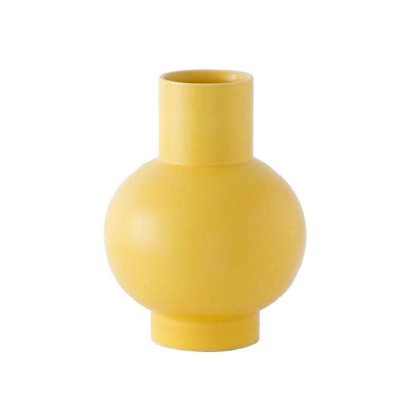Decoration - Vases - Strøm Large Vase ceramic yellow / H 24 cm - Handmade ceramic - raawii - Freesia yellow - Ceramic