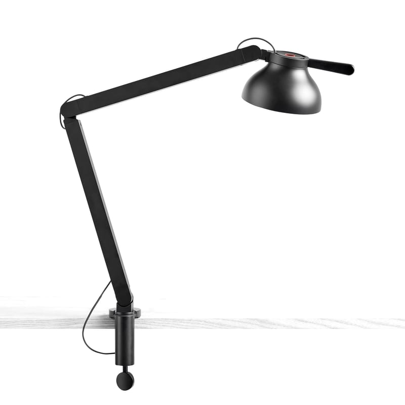 Alsy Lampe de bureau Hnnah en métal noir de 17,25 po avec port USB et  abat-jour métallique