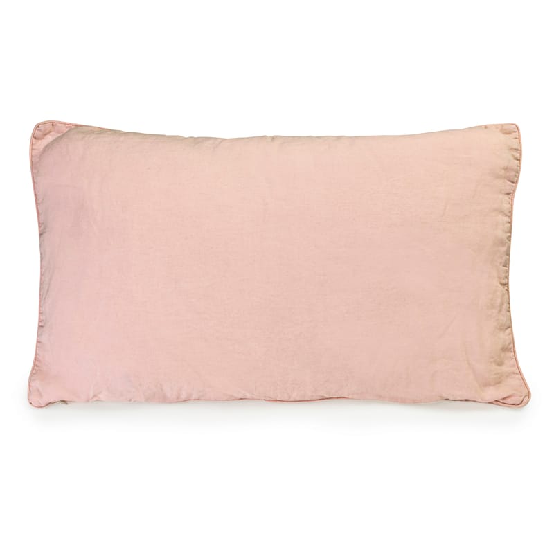 Decoration - Cushions & Poufs -  Cushion textile pink / 35 x 55 cm - Washed linen - Au Printemps Paris - Pink - Polyester, washed linen