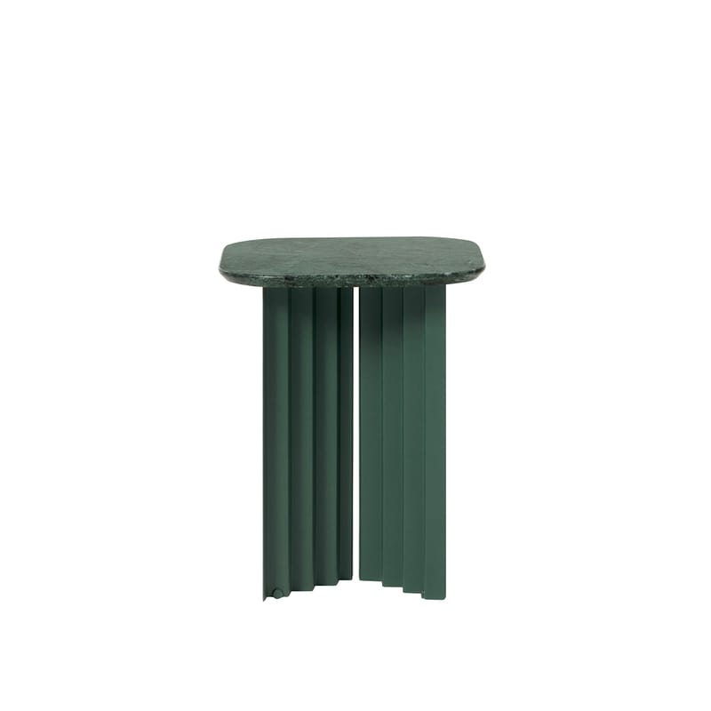Furniture - Coffee Tables - Plec Small End table stone green / Marble - 37 x 37 x H 45 cm - RS BARCELONA - Green - Marble, Steel