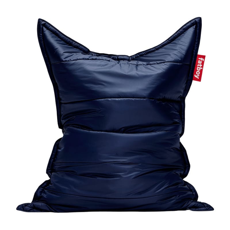 Furniture - Poufs & Floor Cushions - Pouf Original Puffer bleu / Tissu doudoune - Edition limitée - Fatboy - Dark blue -  Microbilles EPS, Polyester