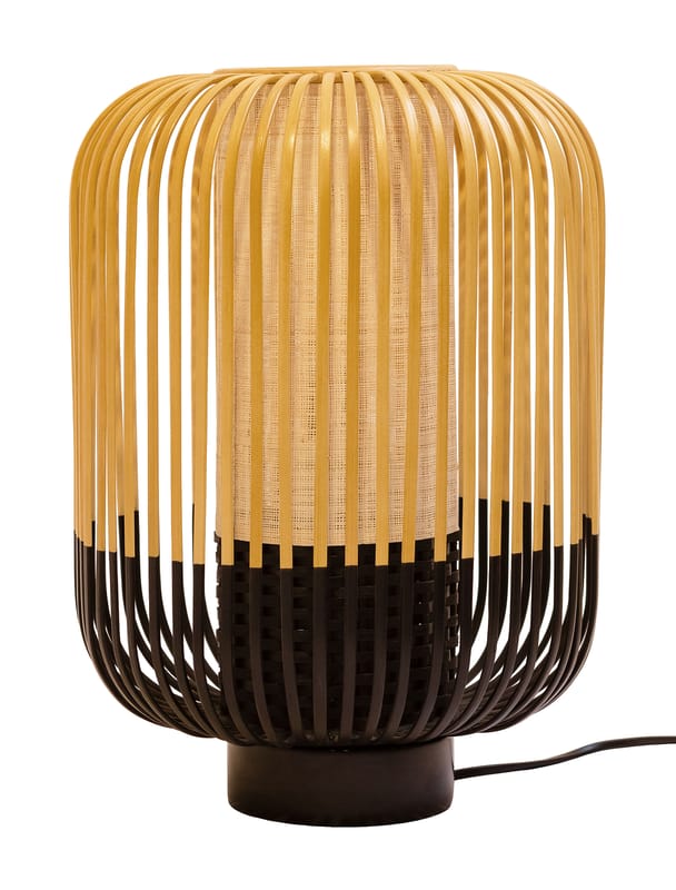 Lighting - Table Lamps - Bamboo Light Table lamp black natural wood H 39 x Ø 27 cm - Forestier - H 39 cm - Black - Natural bamboo