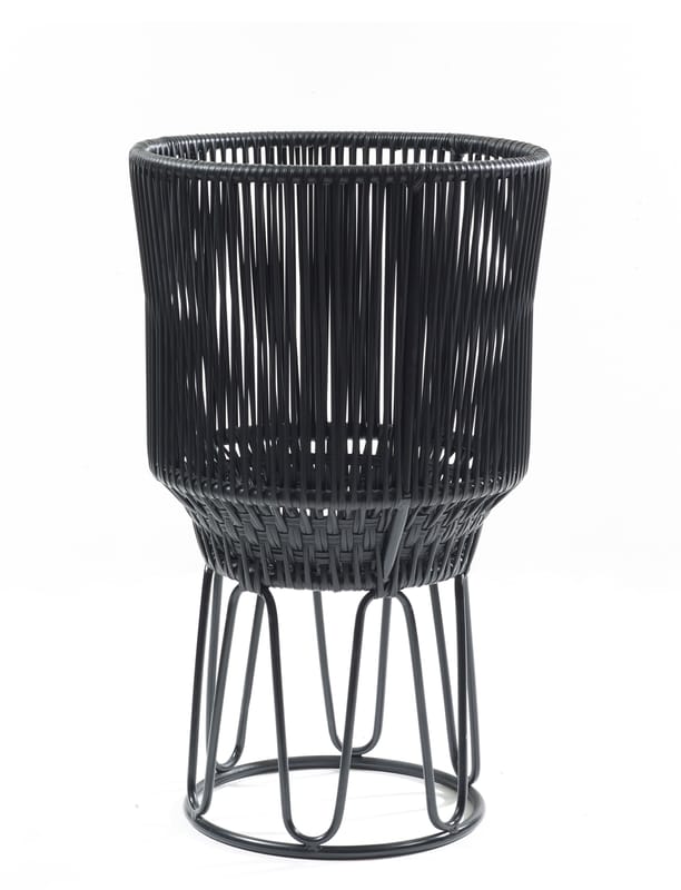 Outdoor - Pots & Plants - Circo 2 Flower-pot holder plastic material black / Ø 40 x H 68 cm - ames - Black / Black structure - Recycled PVC threads, Thermolacquered galvanised steel