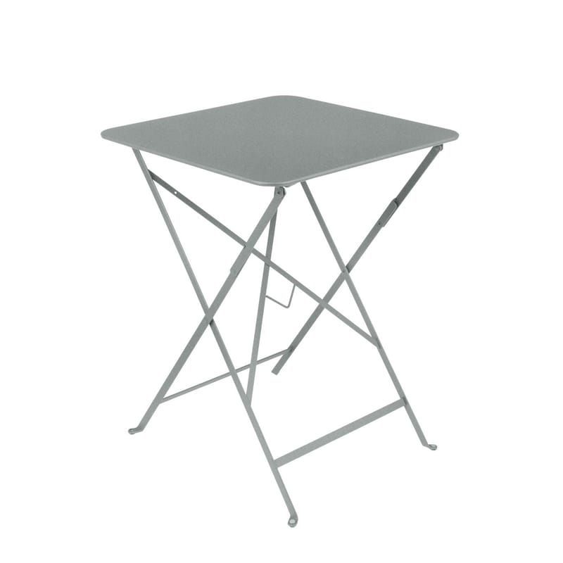 Outdoor - Garden Tables - Bistro Foldable table metal grey / 57 x 57 cm - Steel / 2 people - Fermob - Lapilli grey - Lacquered steel