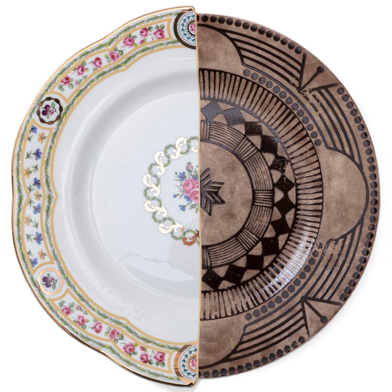 Tableware - Plates - Hybrid Hobyo Plate ceramic multicoloured / Ø 27.5 cm - Seletti - Hobyo - China