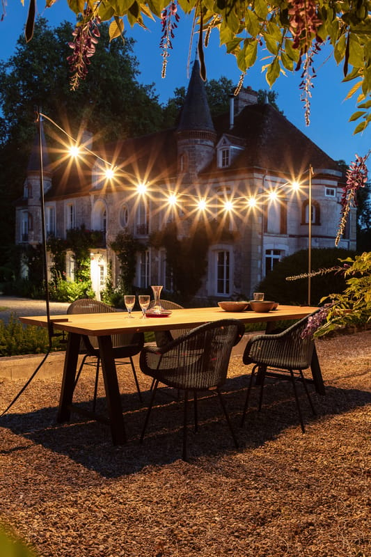 MUCHER Lampe de table en forme de cage en métal - Fonctionne avec piles -  Avec guirlande lumineuse LED - Pour chambre à coucher, maison, patio