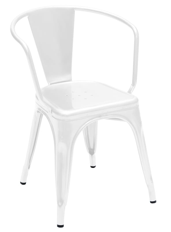 Mobilier - Chaises, fauteuils de salle à manger - Fauteuil empilable A56 Indoor / Acier Couleur - Pour l\'intérieur - Tolix - Blanc - Acier recyclé laqué