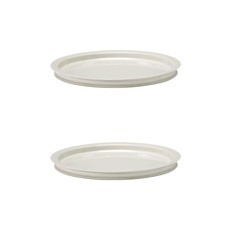 Tavola - Piatti  - Piatto da dessert Dune ceramica bianco / By Kelly Wearstle - Set di 2 - Ø 23 cm - Serax - Bianco Alabastro - Porcellana