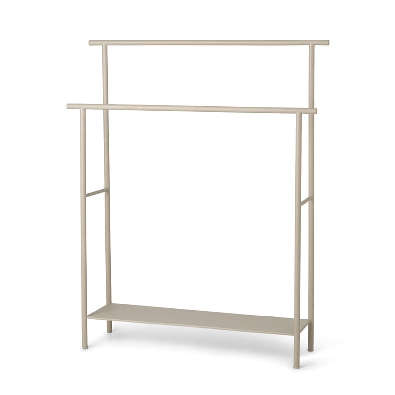 Furniture - Coat Racks & Pegs - Dora Towel rail metal beige / L 72.5 x H 88 cm - Ferm Living - Cashmere beige - Metal powder coating
