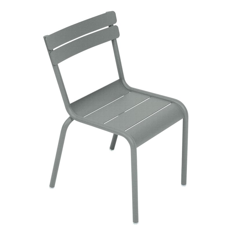 Furniture - Kids Furniture - Luxembourg Kid Children\'s chair metal grey / Stackable - Metal - Fermob - Lapilli grey - Aluminiuml laqué