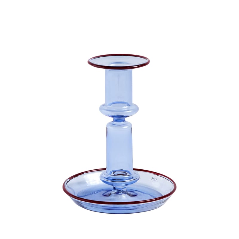 Decoration - Candles & Candle Holders - Flare Medium Candle stick glass blue / H 14 cm - Glass - Hay - Light blue - Borosilicated glass