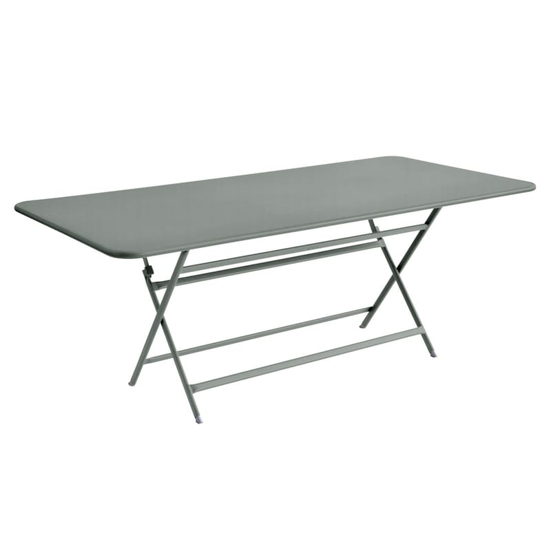 Outdoor - Garden Tables - Caractère Foldable table metal grey / 90 x 190 cm - 8 to 10 people - Fermob - Lapilli grey - Painted steel