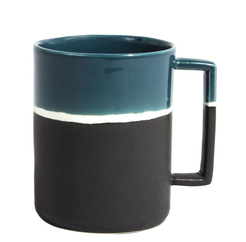 Tableware - Coffee Mugs & Tea Cups - Sicilia Mug ceramic blue black - Maison Sarah Lavoine - Sarah blue - Painted enameled stoneware