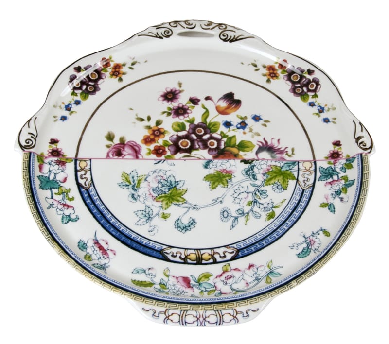 Tisch und Küche - Tabletts und Servierplatten - Platte Hybrid Dorotea keramik bunt / Ø 35 cm - Seletti - Mehrfarbig - chinesisches Weich-Porzellan