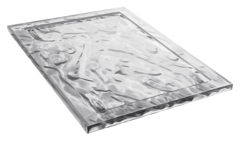 Tableware - Trays and serving dishes - Dune Small Tray plastic material transparent 46 x 32 cm - Kartell - Clear - Technopolymer