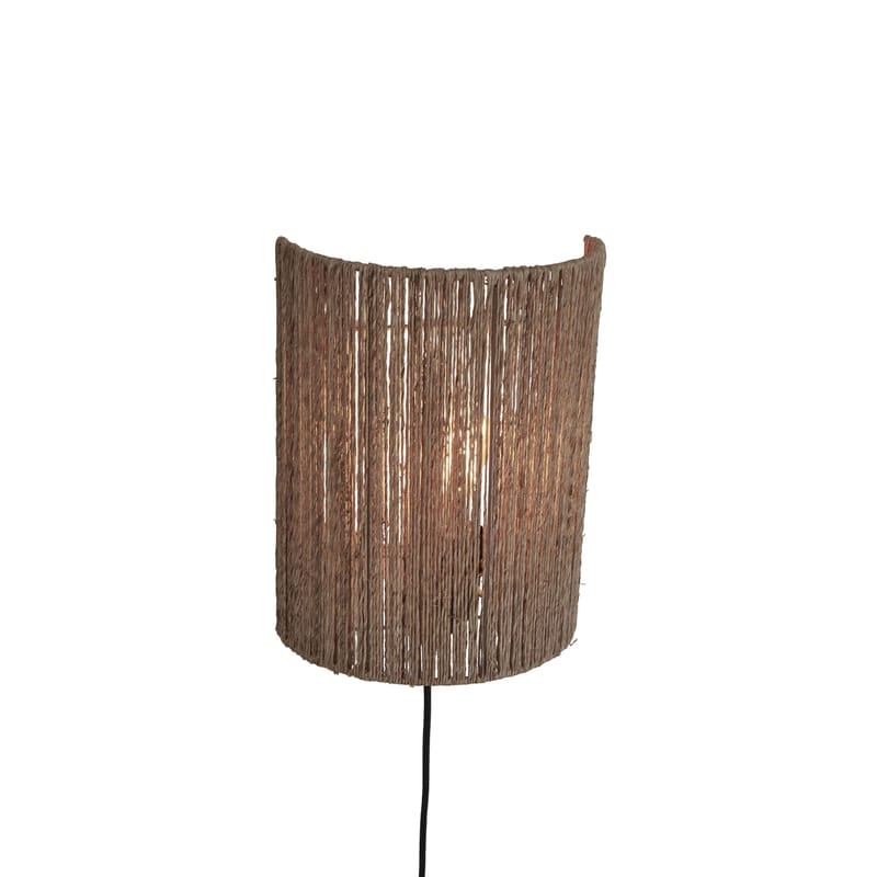 Luminaire - Appliques - Applique avec prise Iguazu fibre végétale beige / jute / L 25 x H 32 cm - GOOD&MOJO - H 32 cm / Naturel - Fer, Jute