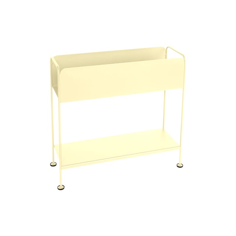 Furniture - Kids Furniture - Picolino Flower-pot holder metal yellow / Storage - Metal / L 66 x H 63 cm - Fermob - Frosted lemon - Steel