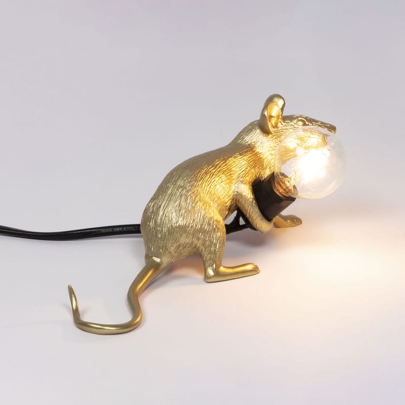 Lampada da tavolo Mouse Lie Down #3 / Souris allongée di Seletti - oro
