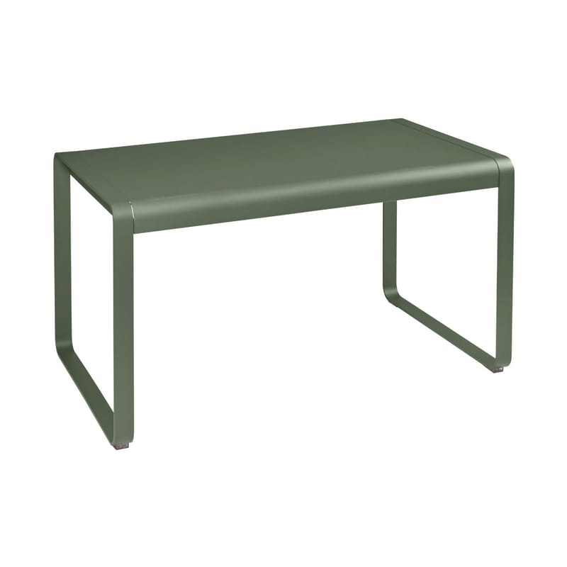 Outdoor - Garden Tables - Bellevie Rectangular table metal green / 140 x 80 cm - Metal - Fermob - Cactus - Aluminium