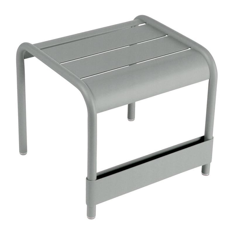 Furniture - Coffee Tables - Luxembourg End table metal grey / Footrest - 44 x 42 cm - Fermob - Lapilli grey - Lacquered aluminium