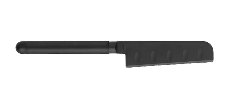 Tableware - Cutlery - Pebble Cheese Cheese knife metal ceramic black - Normann Copenhagen - Black - Cermaic coated stainless steel, Silicone