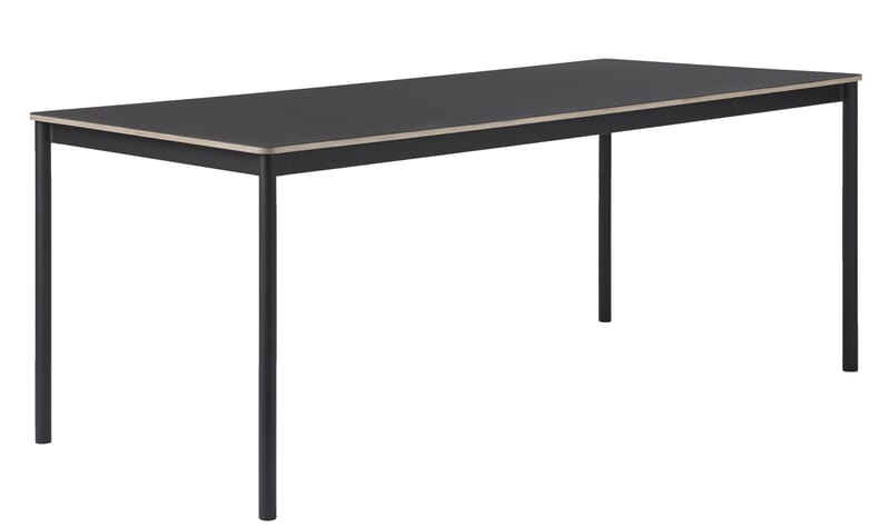 Möbel - Büromöbel - rechteckiger Tisch Base holz schwarz / Tischplatte aus Holz - 190 x 85 cm - Muuto - Schwarz - extrudiertes Aluminium, Furnier, Press-Spanplatte