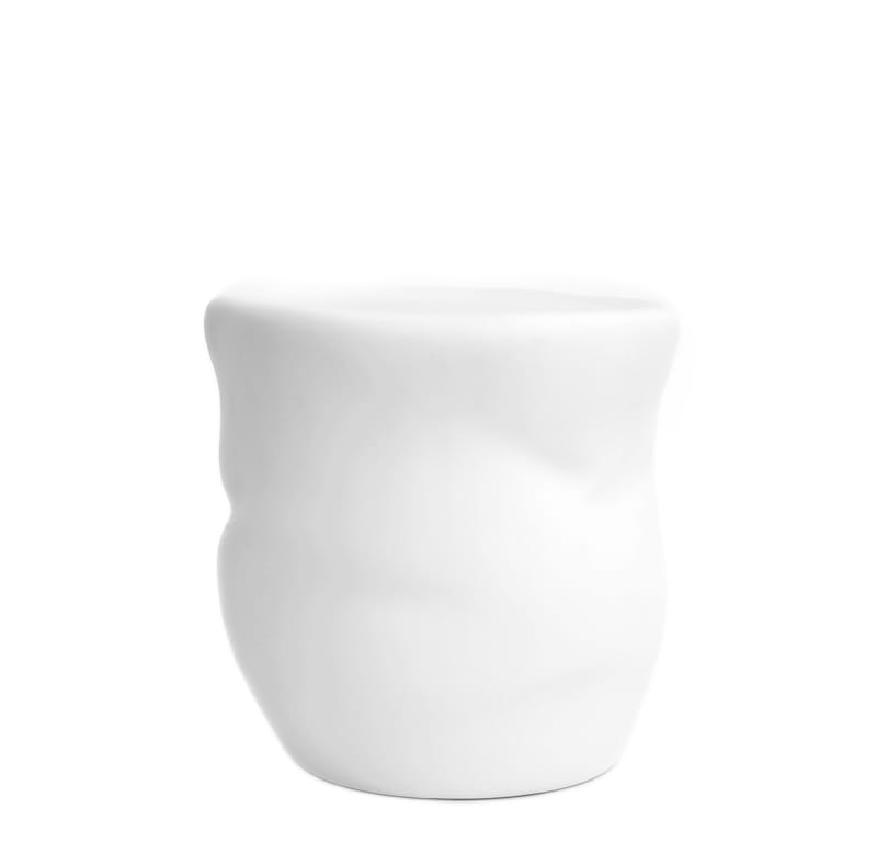 Möbel - Couchtische - Hocker Canova keramik weiß / Beistelltisch - Keramik - Moustache - Weiß - Keramik