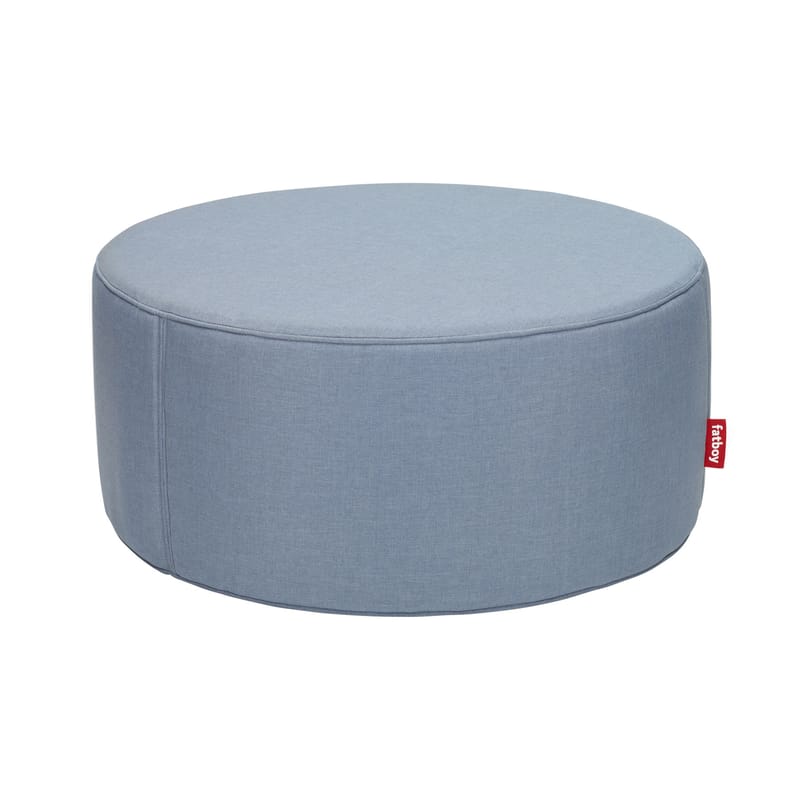 Furniture - Poufs & Floor Cushions - Pfffh Pouf textile blue blue fabric / For outdoors Ø 90 x H 40 cm - Fatboy - Storm Blue - Expanded polystyrene, Fabric, Foam
