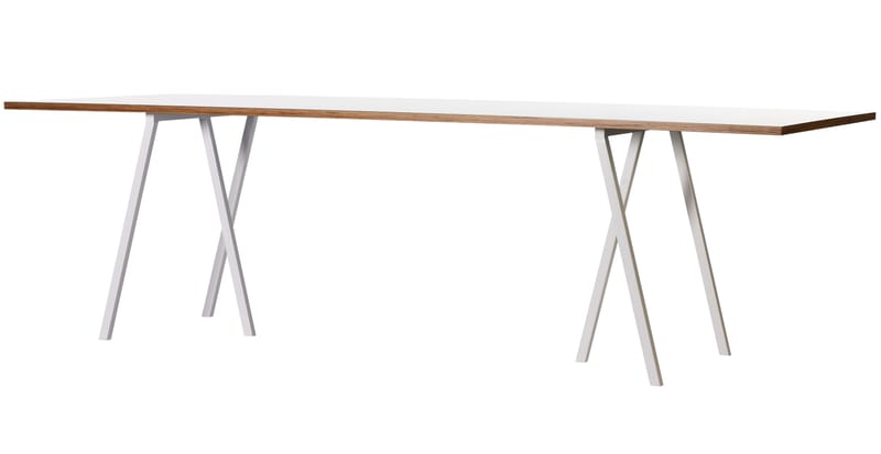 Furniture - Coffee Tables - Loop Rectangular table plastic material white L 180 cm - Hay - L 180 cm - White - Lacquered steel, Stratified