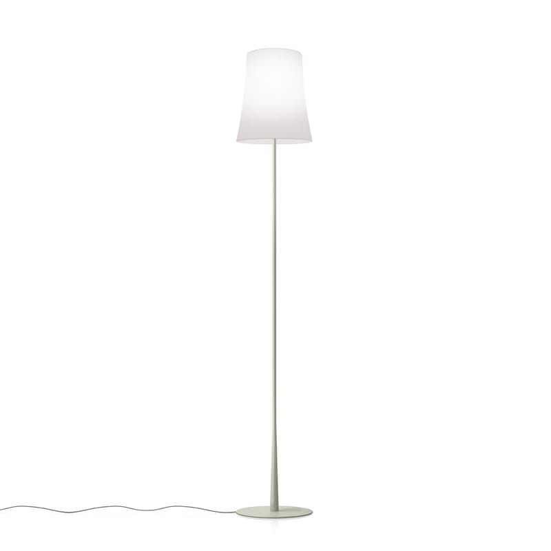 Lighting - Floor lamps - Birdie Easy   Floor lamp plastic material green / H 150 cm - Foscarini - Sage green - Lacquered aluminium, Polycarbonate