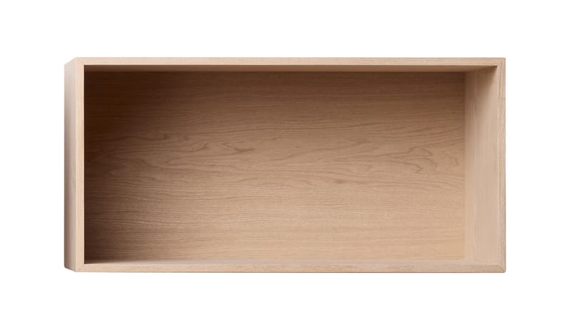 Mobilier - Etagères & bibliothèques - Etagère Mini Stacked bois naturel / Large rectangulaire 49x24 cm / Avec fond - Muuto - Chêne - MDF placage chêne