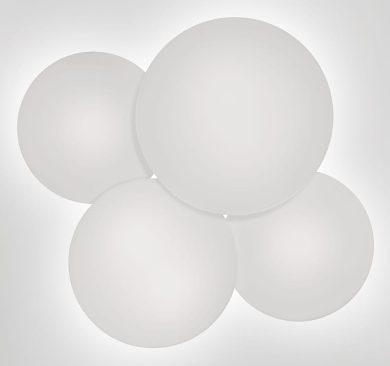 Illuminazione - Plafoniere - Plafoniera Puck vetro bianco Quadrupla / 60 x 53 cm - Vibia - Bianco - vetro soffiato